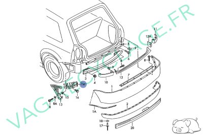 Support pare-choc arrière droit 8L0807378E pour Audi A3 8L Phase 2 - Image 4