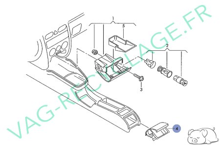 Cendrier arrière 8L0857961 pour Audi A3 8L Phase 2 (Soul noir) - Image 7