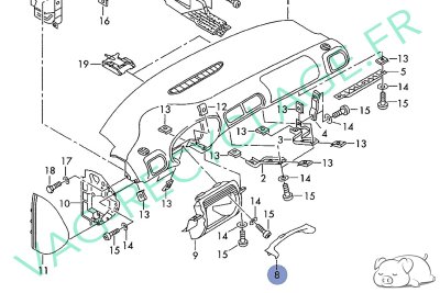 Raccord cache colonne direction 8L1858345A pour Audi A3 8L Phase 2 - Image 6