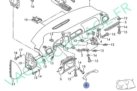 Raccord cache colonne direction 8L1858345A pour Audi A3 8L Phase 2 - Image 6