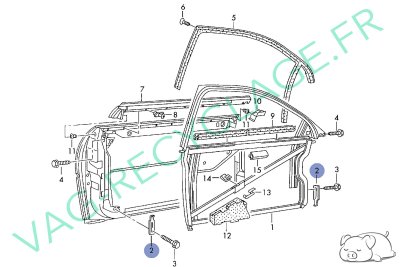 Cale de réglage de porte 8D0837153 Audi A3 8L Audi A4 B5 Audi A6 C5 RS4 RS6 - Image 4