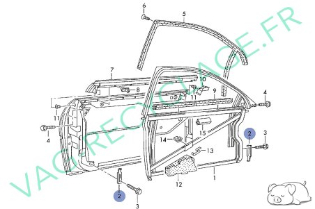 Cale de réglage de porte 8D0837153 Audi A3 8L Audi A4 B5 Audi A6 C5 RS4 RS6 - Image 4