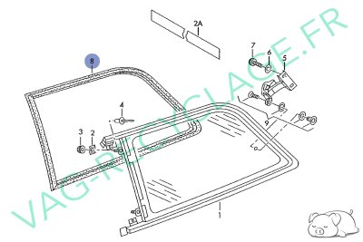 Joint de vitre arrière gauche 8L3831721 pour Audi A3 8L (2 portes) - Image 5