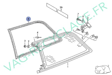 Joint de vitre arrière gauche 8L3831721 pour Audi A3 8L (2 portes) - Image 5