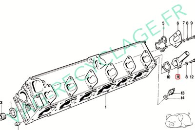 Pipe liquide refroidissement sur culasse 1264278 Bmw E12 E24 2500-3.3Li M30 - Image 5