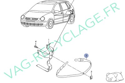 Sangle triangle signalisation 1J6860273 Polo 4 Golf 4 Golf 5 Golf 6 Scirocco 3 - Image 3