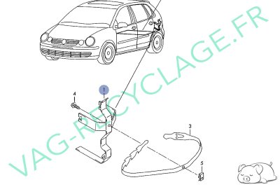 Support triangle de signalisation et trousse de secours 6Q6860269D pour Polo 4 - Image 5