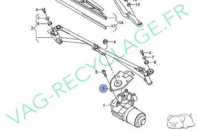 Support fixation moteur essuie-glace avant 6Q0955623 pour Polo 4 9N 9N3 - Image 4