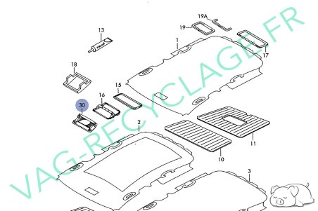 Cache plafonnier ciel de toit Gris Perle 6Q0877829J pour Polo 4 9N 9N3 - Image 4