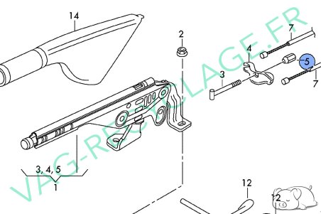 Ecrou de réglage de frein à main pour Volkswagen Polo 4 9N 9N3 - Image 3