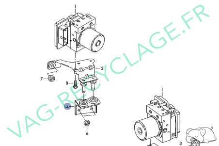 Support bloc ABS 6Q1614235C pour Volkswagen Polo 4 9N 9N3 et Fox - Image 5