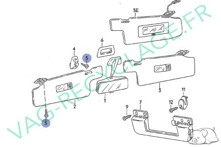 Vis fixation pare soleil N0139649 Golf Polo New Beetle Passat Scirocco Touran - Image 3