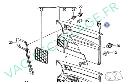 Guide loquet de porte avant droit 6Q4867110C pour Polo 4 9N Polo 4 9N3 Fox - Image 4
