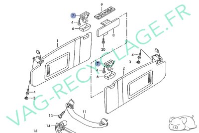Crochet pare-soleil 3B0857561B Golf 4 Polo 4 Eos Lupo NewBeetle Sharan Touran - Image 5