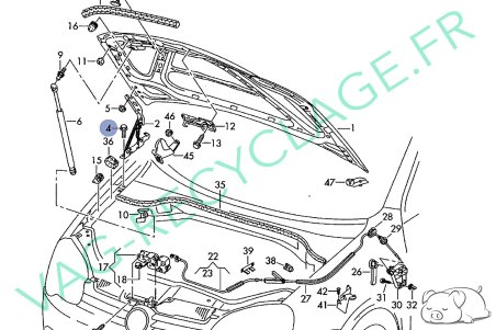 Vis 6 pans M8x16 charnière capot moteur N90822101 Eos Fox Golf 5 6 Polo 4 - Image 4