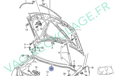 Joint de capot moteur 6Q0823723 pour Volkswagen Polo 4 9N 9N3 - Image 5
