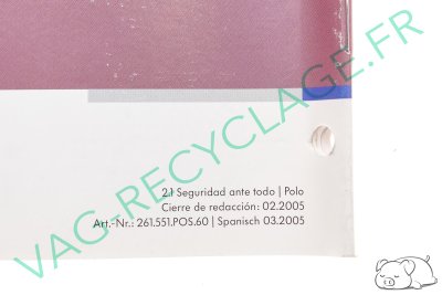 Notice 2.1 Seguridad ante todo pour Polo 4 Phase 2 9N3 (en espagnol) - Image 1