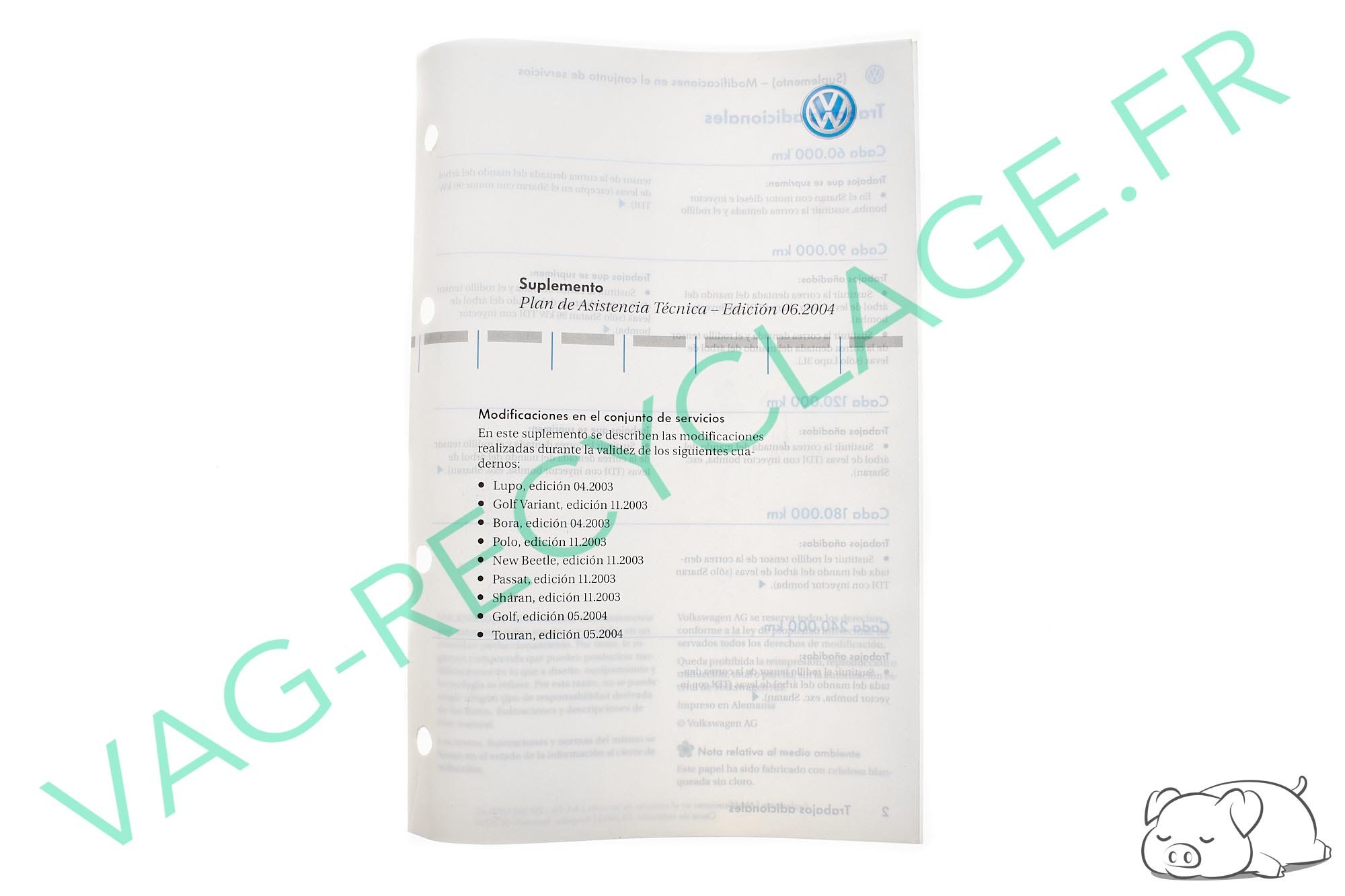 Suplemento plan de Asistencia Técnicas pour Polo 4 Phase 2 9N3 (en espagnol) - Image 1