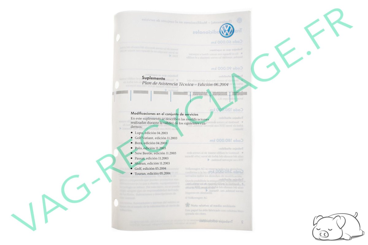 Suplemento plan de Asistencia Técnicas pour Polo 4 Phase 2 9N3 (en espagnol) - Image 1