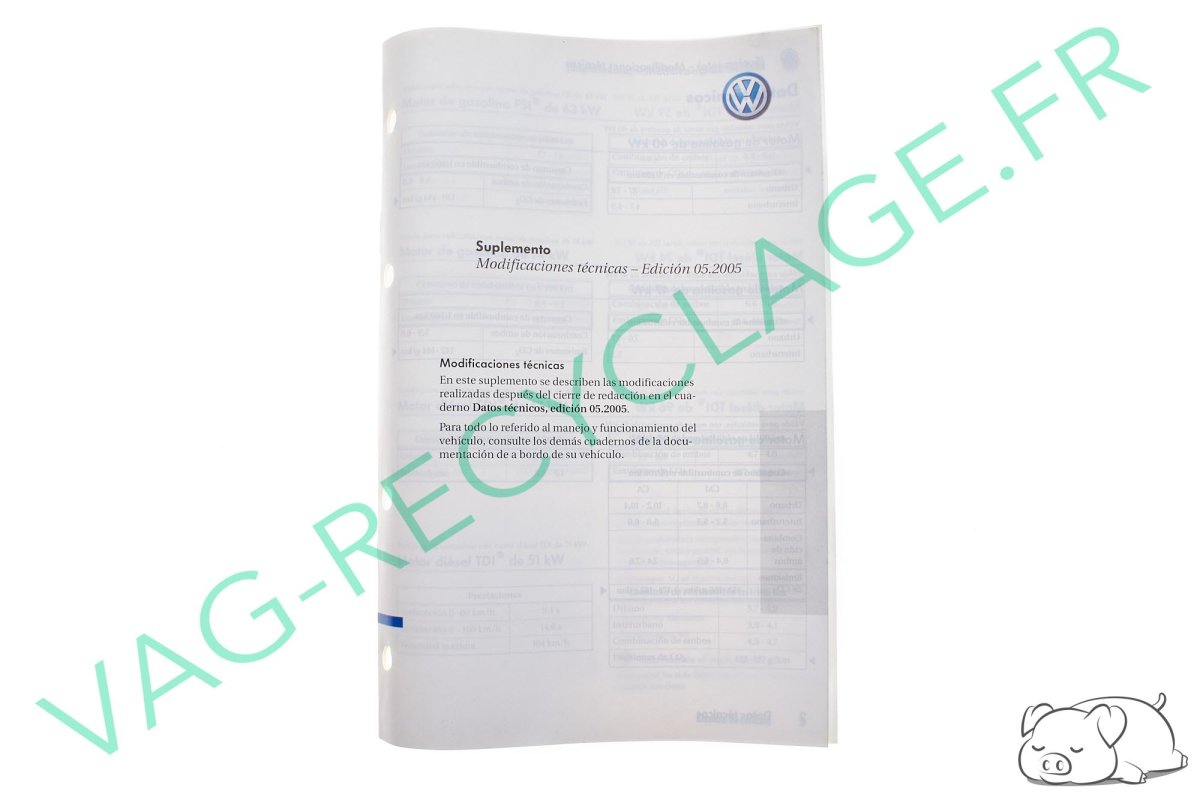 Suplemento Modificaciones técnicas pour Polo 4 Phase 2 9N3 (en espagnol) - Image 1