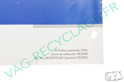 Notice 0.1 Indices generales pour Polo 4 Phase 2 9N3 (en espagnol) - Image 1