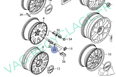 Cache boulon de roue avec rebord 321601173A Gris Volkswagen Audi Seat Skoda - Image 5