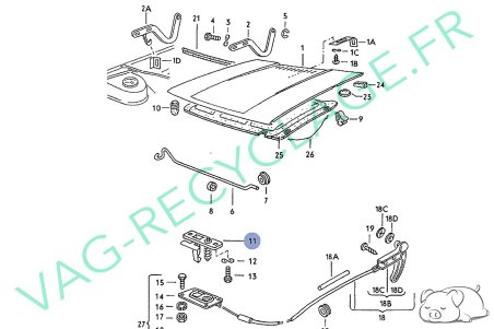 Crochet de fermeture capot 321823507A pour Golf 1 Jetta 1 Passat 1 Scirocco 1 - Image 7