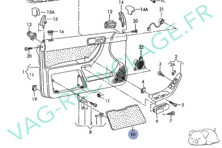 Vide-poches porte avant droit 8L3868978C pour Audi A3 8L Phase 2 (noir) - Image 5