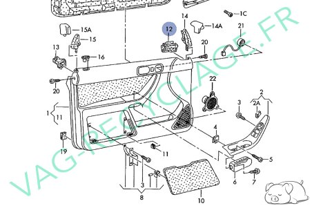 Joint avant panneau de porte avant droite 8L3867368 pour Audi A3 8L 2 portes - Image 6