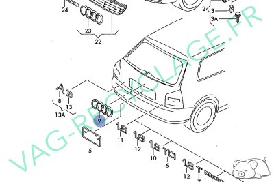Logo de coffre chromé 8D9853742 pour Audi A3 8L Audi A4 B5 Audi RS4 B5 - Image 3