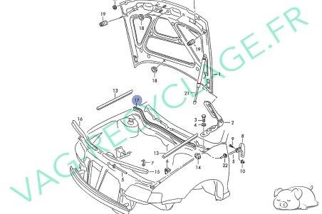 Joint de capot moteur 8L0823723 pour Audi A3 8L - Image 5
