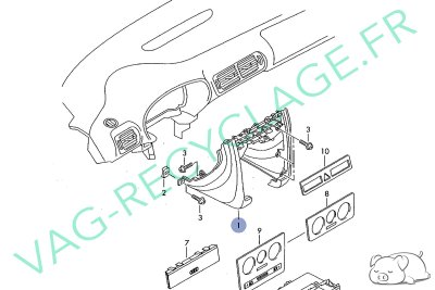 Cache console centrale 8L0863243K pour Audi A3 8L Phase 2 (noir) - Image 12