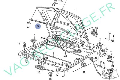 Joint de capot moteur 191823737A pour Golf 2 et Jetta 2 - Image 5