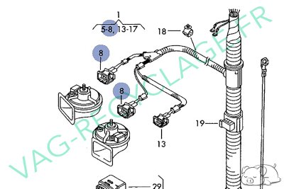 Fiche klaxon 357951772 Audi 80 Audi A3 8L Audi A4 B5 A6 C4 C5 A8 D2 RS4 B5 TT - Image 7