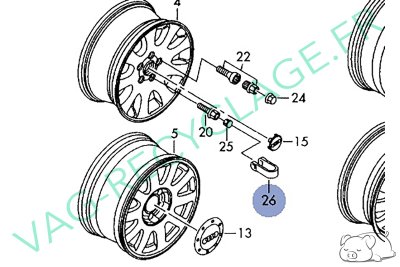 Outil cache boulon de roue 8D0012244A Audi A1 A2 Audi A3 A4 A5 A6 A8 TT Q3 Q5 - Image 4