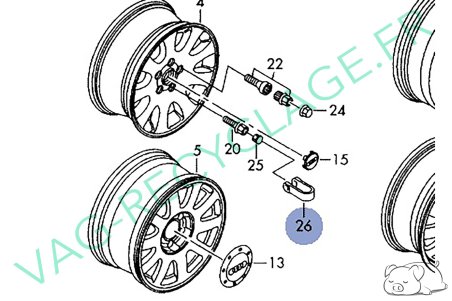 Outil cache boulon de roue 8D0012244A Audi A1 A2 Audi A3 A4 A5 A6 A8 TT Q3 Q5 - Image 4