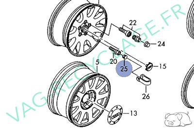 Cache boulon de roue 321601173A Gris Volkswagen Audi Seat Skoda (moyen) - Image 5