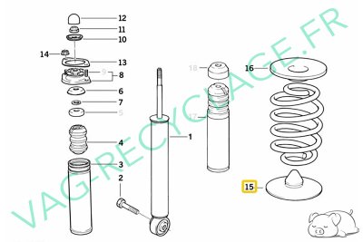Semelle inférieure de ressort arrière 1135420 Bmw série 3 E36 et Bmw Z1 - Image 4