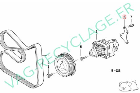 Support arrière pompe de direction assistée 2246153 Bmw E36 325tds E39 525tds - Image 2
