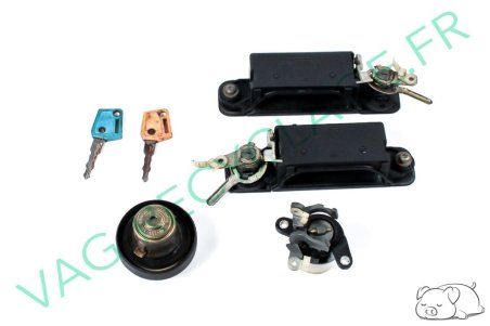 Ensemble poignées + bouchon + serrure coffre + 2 clés Audi 80 B3 100 C3 200 C3 - Image 2