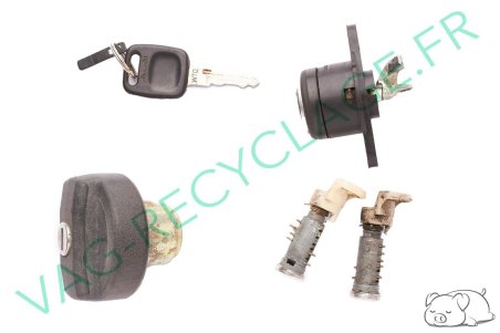 Ensemble serrure de coffre + 2 barillets + bouchon + 1 clé Audi 80 B2 100 C3 - Image 3